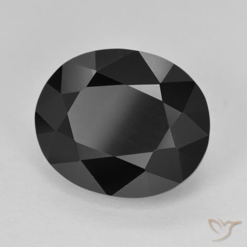11.55 ct Black Tourmaline Stone, Natural Tourmaline in Oval Facet Shape for Sale