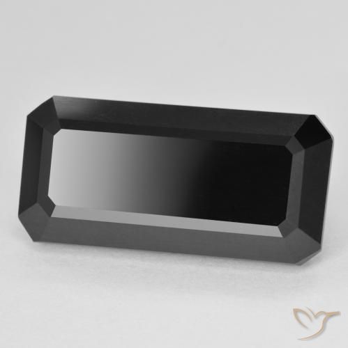 13.63 ct Black Tourmaline Stone, Natural Tourmaline in Octagon Step Cut Shape for Sale