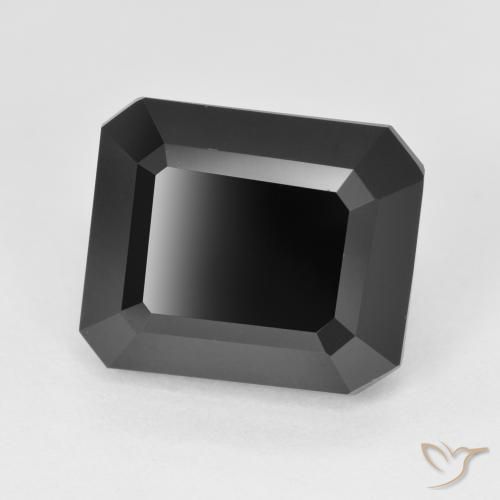 9.17 ct Black Tourmaline Stone, Natural Tourmaline in Octagon Step Cut Shape for Sale
