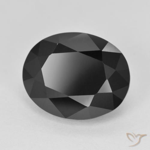 9.85 ct Black Tourmaline Stone, Natural Tourmaline in Oval Facet Shape for Sale