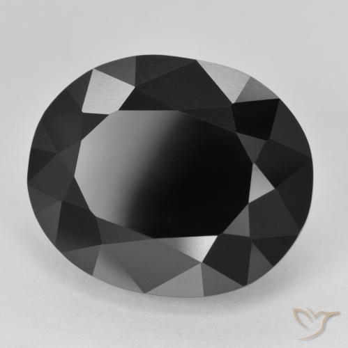 20.06 ct Black Tourmaline Stone, Natural Tourmaline in Oval Facet Shape for Sale