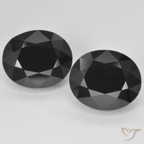 12.55 ctw Black Tourmaline Stones, Natural Tourmaline in Oval Facet Shape for Sale