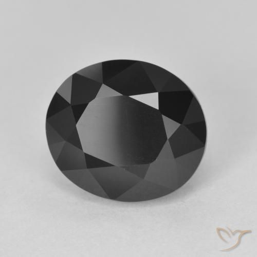 5.61 ct Black Tourmaline Stone, Natural Tourmaline in Oval Facet Shape for Sale
