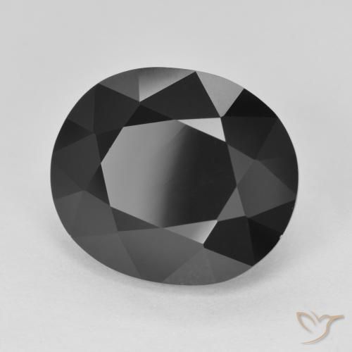 11.10 ct Black Tourmaline Stone, Natural Tourmaline in Oval Facet Shape for Sale