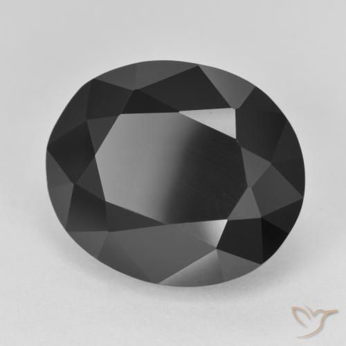 15.33 ct Black Tourmaline Stone, Natural Tourmaline in Oval Facet Shape for Sale