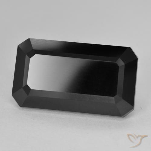 14.51 ct Black Tourmaline Stone, Natural Tourmaline in Octagon Step Cut Shape for Sale