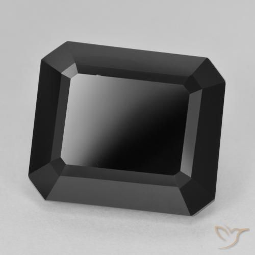 15.28 ct Black Tourmaline Stone, Natural Tourmaline in Octagon Step Cut Shape for Sale