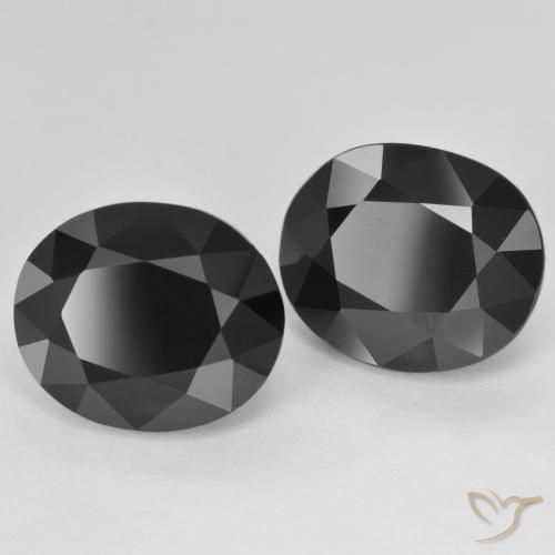 11.82 ctw Black Tourmaline Stones, Natural Tourmaline in Oval Facet Shape for Sale