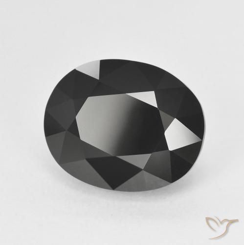 6.23 ct Black Tourmaline Stone, Natural Tourmaline in Oval Facet Shape for Sale