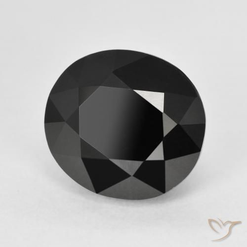 7.56 ct Black Tourmaline Stone, Natural Tourmaline in Oval Facet Shape for Sale