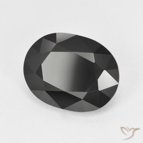 5.67 ct Black Tourmaline Stone, Natural Tourmaline in Oval Facet Shape for Sale