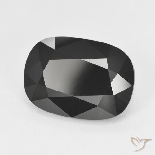7.52 ct Black Tourmaline Stone, Natural Tourmaline in Cushion-Cut Shape for Sale