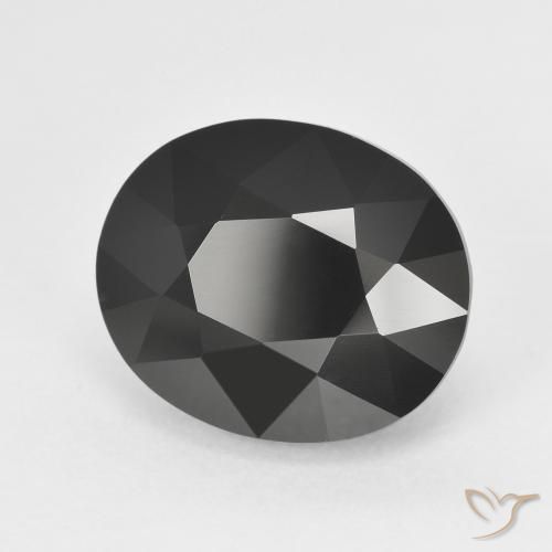 7.58 ct Black Tourmaline Stone, Natural Tourmaline in Oval Facet Shape for Sale