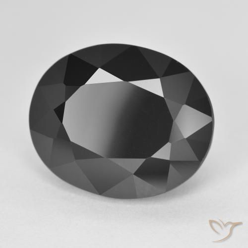 13.51 ct Black Tourmaline Stone, Natural Tourmaline in Oval Facet Shape for Sale
