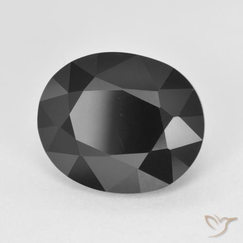 7.36 ct Black Tourmaline Stone, Natural Tourmaline in Oval Facet Shape for Sale