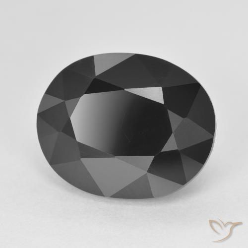 9.12 ct Black Tourmaline Stone, Natural Tourmaline in Oval Facet Shape for Sale