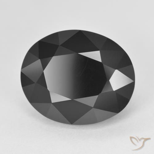 10.65 ct Black Tourmaline Stone, Natural Tourmaline in Oval Facet Shape for Sale