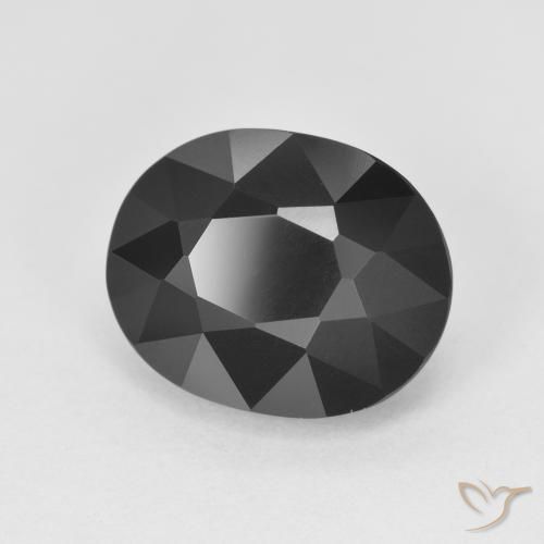 5.80 ct Black Tourmaline Stone, Natural Tourmaline in Oval Facet Shape for Sale