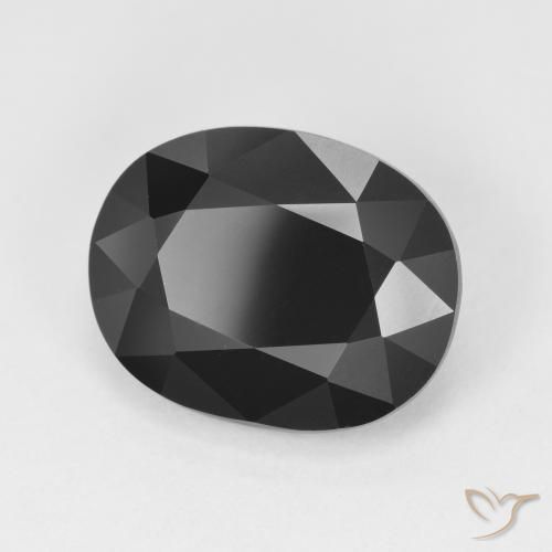 5.79 ct Black Tourmaline Stone, Natural Tourmaline in Oval Facet Shape for Sale