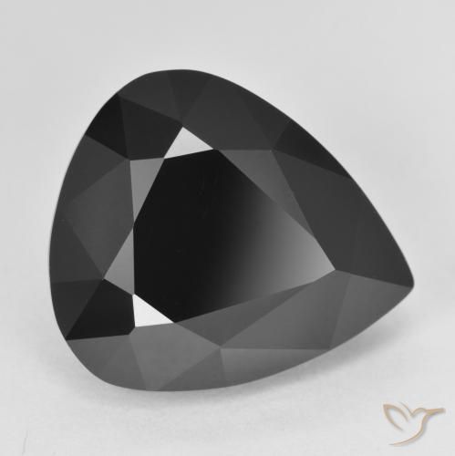 Tormalina nera sfusa da 12,95 ct, taglio a pera da 16,4 x 14,3 mm, proveniente dal Mozambico, Photo A