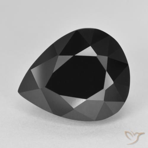 8.44ct Natural Schorl Tourmaline, Pear Shape, Opaque