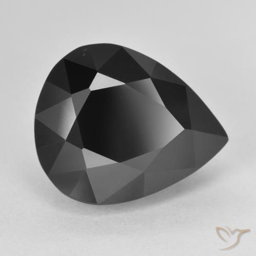8.44 ct Black Tourmaline Stone, Natural Tourmaline in Pear Facet Shape for Sale
