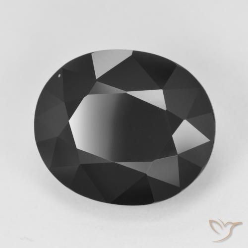 12.70 ct Black Tourmaline Stone, Natural Tourmaline in Oval Facet Shape for Sale