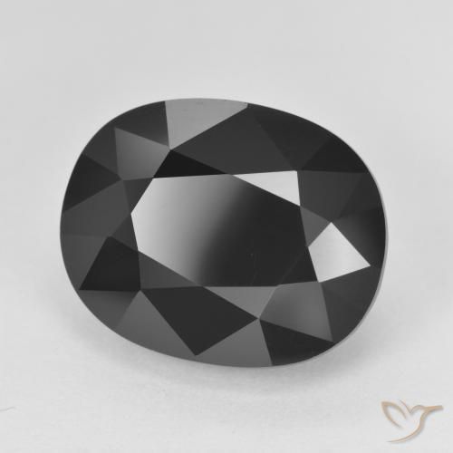 15.03 ct Black Tourmaline Stone, Natural Tourmaline in Oval Facet Shape for Sale