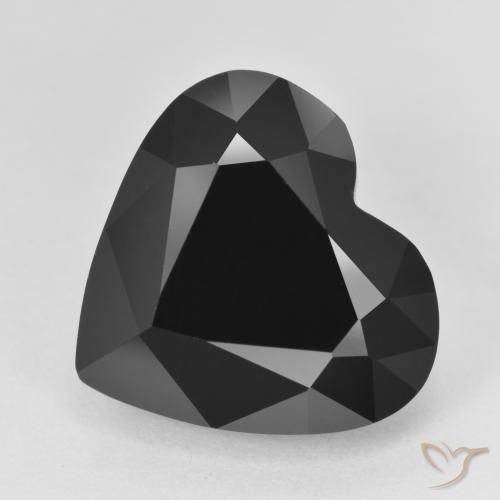 12.21 ct Black Tourmaline Stone, Natural Tourmaline in Heart Facet Shape for Sale