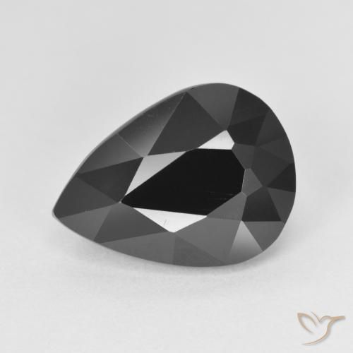 6.14ct Natural Schorl Tourmaline, Pear Shape, Opaque