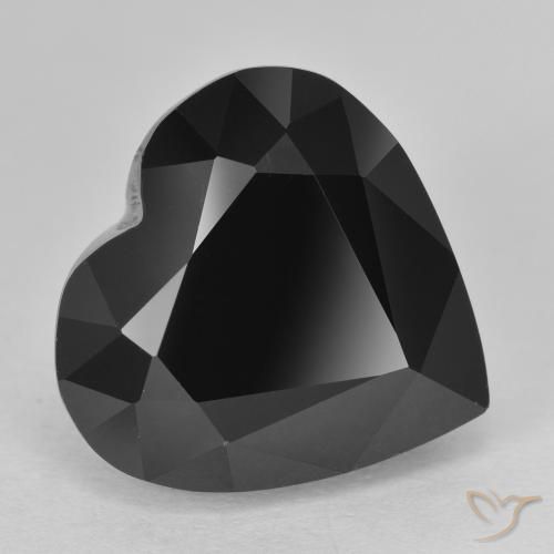12.68 ct Black Tourmaline Stone, Natural Tourmaline in Heart Facet Shape for Sale
