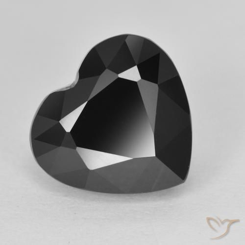 6,03 ct loser schwarzer Turmalin, 11,3 x 10,6 mm Herzschliff aus Mosambik, Photo A