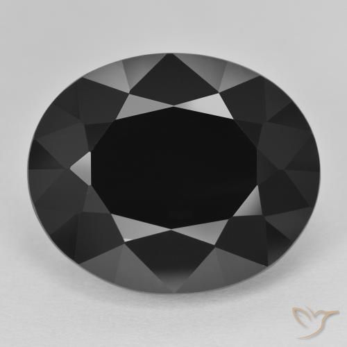 26.39 ct Loose Black Tourmaline, 20.7 x 17.1 mm Oval Cut From Mozambique, Photo A