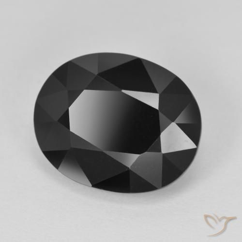 9.01 ct Black Tourmaline Stone, Natural Tourmaline in Oval Facet Shape for Sale