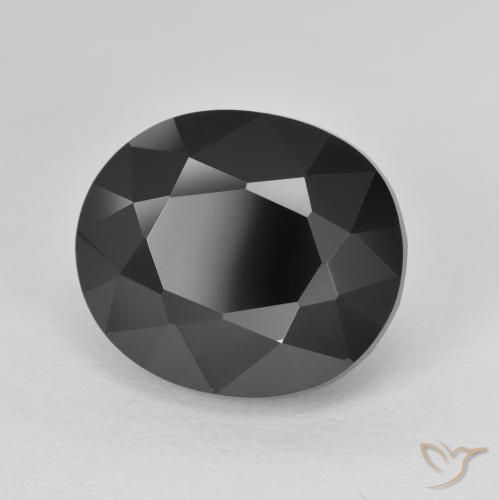 8.67 ct Black Tourmaline Stone, Natural Tourmaline in Oval Facet Shape for Sale