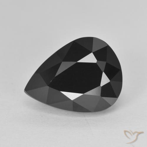 7.27ct Natural Schorl Tourmaline, Pear Shape, Opaque