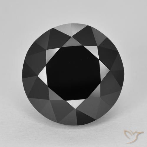 13,13 ct loser schwarzer Turmalin, 14 mm Rundschliff aus Mosambik, Photo A