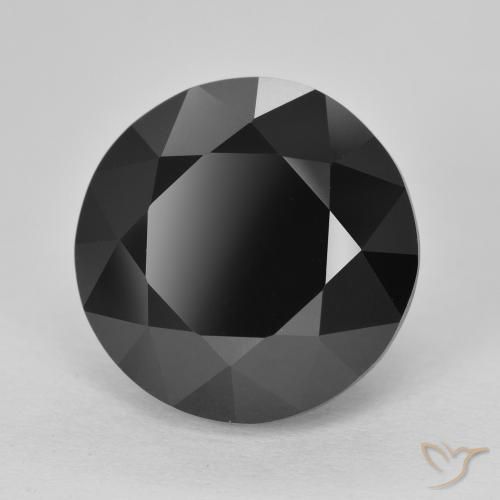 13.13 ct Black Tourmaline Stone, Natural Tourmaline in Round Facet Shape for Sale