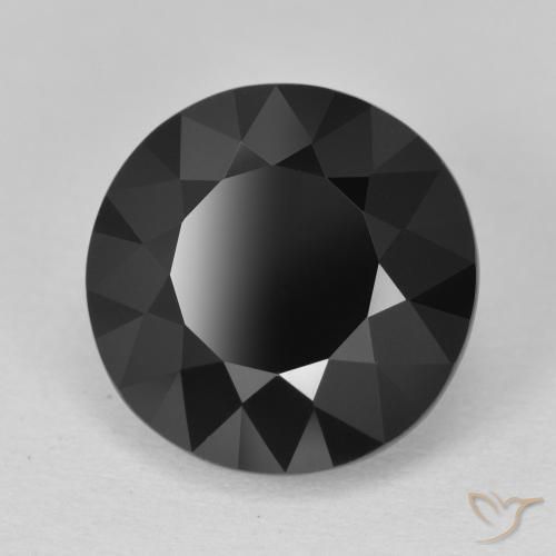 6.30 ct Black Tourmaline Stone, Natural Tourmaline in Round Facet Shape for Sale