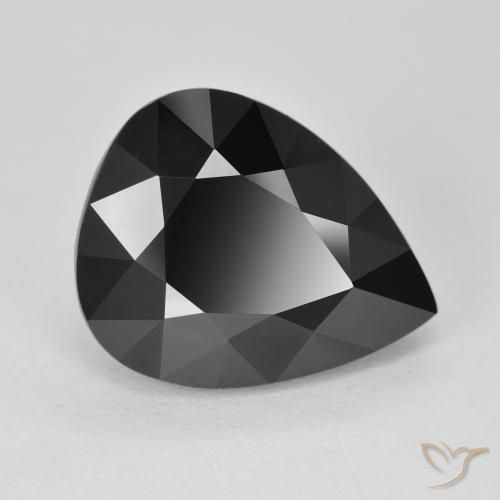 10.38 ct Black Tourmaline Stone, Natural Tourmaline in Pear Facet Shape for Sale