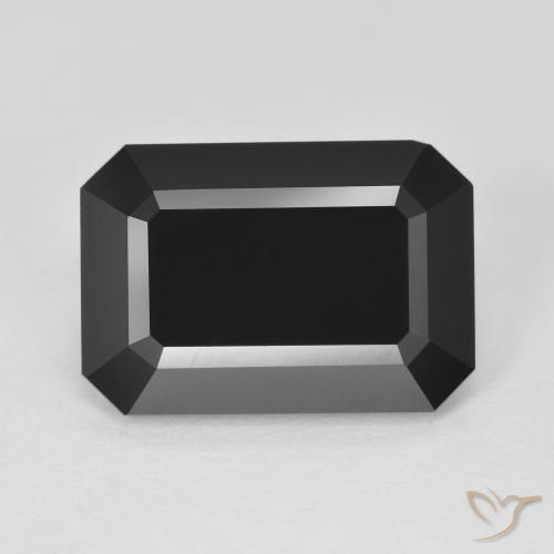 8.83ct Octagon Step Cut Black Tourmaline from Mozambique, Dimension 14 x 9.8mm, Opaque Clarity, Natural untreated gemstone, 1pc Tourmaline in Schorl Color, Mohs Hardness of 7 - 7.5 suitable for daily wear jewelry, Receptive Stone , Photo A