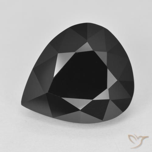 11.01 ct Black Tourmaline Stone, Natural Tourmaline in Pear Facet Shape for Sale