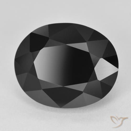 11.49 ct Black Tourmaline Stone, Natural Tourmaline in Oval Facet Shape for Sale