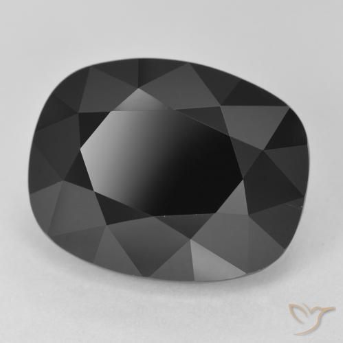 13.95 ct Black Tourmaline Stone, Natural Tourmaline in Cushion-Cut Shape for Sale