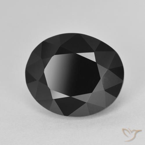 6.87 ct Black Tourmaline Stone, Natural Tourmaline in Oval Facet Shape for Sale