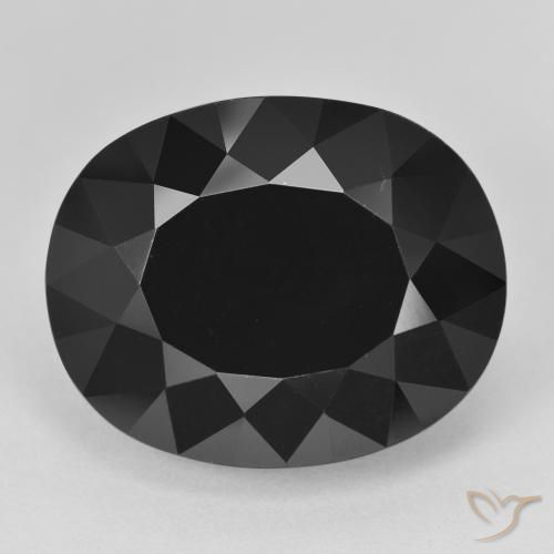 24.28 ct Loose Black Tourmaline, 19.8 x 16 mm Oval Cut From Mozambique, Photo A