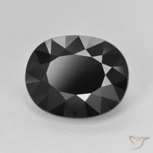 6.38 ct Black Tourmaline Stone, Natural Tourmaline in Oval Facet Shape for Sale