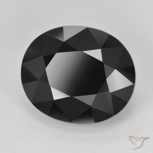 12.65 ct Black Tourmaline Stone, Natural Tourmaline in Oval Facet Shape for Sale