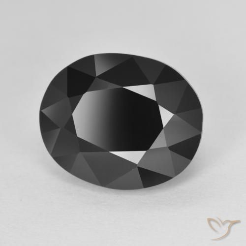 6.64 ct Black Tourmaline Stone, Natural Tourmaline in Oval Facet Shape for Sale