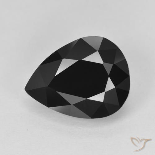 Tormalina nera sfusa da 6,62 ct, taglio a pera da 13,5 x 10,5 mm, proveniente dal Mozambico, Photo A